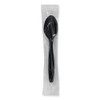 Individually Wrapped Heavyweight Spoons, Plastic, Black, 1,000/Carton Individually Wrapped Heavyweight Spoons, Plastic, Black, 1,000/Carton