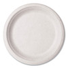 Molded Fiber Tableware, Compostable, Plate, Sugarcane, 9" dia, White, 500/Carton