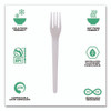 Plantware Compostable Cutlery, Fork, Plastic, Pearl White, 50/Pack, 20 Packs/Carton