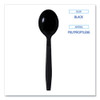 Heavyweight Wrapped Polypropylene Cutlery, Soup Spoon, Plastic, Black, 1,000/Carton