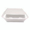 Foam Hinged Lid Containers, 3-Compartment, 7.56 x 8.25 x 2.38, White, Foam, 200/Carton