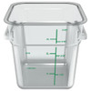 Squares Polycarbonate Food Storage Container, 4 qt, 7.13 x 7.13 x 7.29, Clear, Plastic