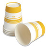 Paper Hot Cups, 8 oz, White/Yellow, 50/Pack