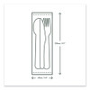Cutlery Kits, Compostable, General Purpose, Fork/Knife/Napkin/Spoon, Plastic, White, 250/Carton