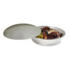 Round Aluminum To-Go Container Lids, Flat Lid, 9" Diameter, Silver, Paper, 500/Carton