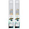 JUNIOR Synthetics Miniature Brushes, Synthetic, Acrylic & Tempera, Assorted, 3 Per Set, 2 Sets