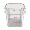 Squares Polycarbonate Food Storage Container, 8 qt, 8.75 x 8.75 x 9, Clear, Plastic