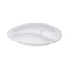 Placesetter Satin Non-Laminated Foam Dinnerware, 3-Compartment Plate, 10.25" dia, White, 540/Carton