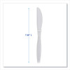 Heavyweight Polypropylene Cutlery, Knife, Plastic, White, 1,000/Carton