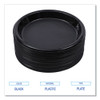 Hi-Impact Plastic Dinnerware, Plate, 10" dia, Black, 125/Sleeve, 4 Sleeves/Carton