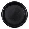 Hi-Impact Plastic Dinnerware, Plate, 10" dia, Black, 125/Sleeve, 4 Sleeves/Carton