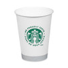 Hot Cups, 12 oz, Paper, White with Green Starbucks Logo, 1,000/Carton