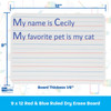 Two-Sided Dry Erase Board, Plain/Ruled, 9" x 12", Classpack of 12