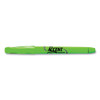 Pocket Style Highlighters, Fluorescent Green Ink, Chisel Tip, Green Barrel, Dozen
