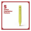 Tank Style Chisel Tip Highlighter, Yellow Ink, Chisel Tip, Yellow Barrel, 5/Pack Tank Style Chisel Tip Highlighter, Yellow Ink, Chisel Tip, Yellow Barrel, 5/Pack