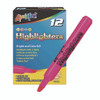 Tank Fluorescent Highlighter, Pink Ink, Chisel Tip, Pink Barrel, Dozen
