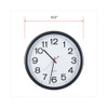 Indoor/Outdoor Round Wall Clock, 13.5" Overall Diameter, Black Case, 1 AA (sold separately)