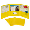 3-Pocket Poly Portfolio, Yellow, Box of 24