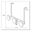 Over the Door Coat Hook, Metal and Plastic, 3 Pegs, Black, 20 lb Capacity