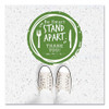 BeSafe Messaging Floor Decals, Be Smart Stand Apart; Knife/Fork; Thank You, 12" Dia., Green/White, 60/Carton