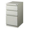 Full-Width Pull 20 Deep Mobile Pedestal File, 3-Drawer: Box/Box/File, Letter, Light Gray, 15 x 19.88 x 27.75