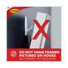 General Purpose Hooks, Medium, Plastic, White, 3 lb Capacity, 20 Hooks and 24 Strips/Pack