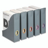 VARICOLOR Plastic Magazine Racks, 2.88w x 9.5d x 12h, Gray/Multicolor, 5/Pack