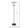 Chromy Coat Stand, 12 Knobs, 16w x 16d x 70.5h, Chrome/Black