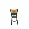 Jones River Series Barstool, Supports Up to 300 lb, 28.5" Seat Height, Green Seat, Natural Back, Black Base