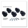 Deluxe Futura Flush-Mount Soft-Wheel Casters, 0.44" x 0.88" Type B Stems, 2.19" Polyurethane Wheels, Matte Black, 5/Set Deluxe Futura Flush-Mount Soft-Wheel Casters, 0.44" x 0.88" Type B Stems, 2.19" Polyurethane Wheels, Matte Black, 5/Set