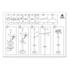 Wavy Coat Tree, Six Hangers/Two Knobs/Four Hooks, 18.88w x 14d x 68.5h, Silver/Wood
