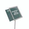 Floor Sign Display with Rear Literature Pocket, 8.5 x 11 Insert, 45" Tall, Silver