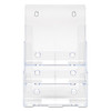3-Compartment DocuHolder, Magazine Size, 9.5w x 6.25d x 12.63, Clear