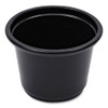 Souffle/Portion Cups, 1 oz, Plastic, Black, 125/Sleeve, 20 Sleeves/Carton