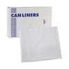 Linear Low Density Industrial Can Liners, 10 gal, 0.5 mil, 24" x 23", White, Flat Pack, 500/Carton