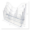 3-Tier Document Organizer w/6 Removable Dividers, 14w x 3.5d x 11.5h, Clear