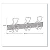 Wall-Mount Coat Hooks, 18.11 x 2.95 x 6.45, Metal, Silver, 22 lb Capacity