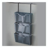 Recycled Plastic Cubicle Triple File Pocket, Cubicle Pins Mount, 13.5 x 4.75 x 28, Charcoal