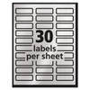 Foil Mailing Labels, Inkjet Printers, 0.75 x 2.25, Silver, 30/Sheet, 10 Sheets/Pack