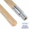Metal Tip Threaded Hardwood Broom Handle, 0.94" dia x 60", Natural