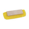 Dual-Surface Scrub Brush, Yellow Polypropylene Bristles, 10" Brush, Plastic Handle