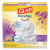 ForceFlex Kitchen Drawstring Trash Bags, 13 gal, Gain Lavender with Febreze Freshness, 24 x 27.38, White, 80/Box