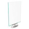 Superior Image Swivel Sign Holder w/Green Edge, 8.5 x 11 Insert, Silver Base