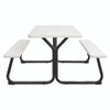 Blow-Molded Plastic Picnic Table, Rectangular, 72 x 60 x 30, White Top, White Base/Legs Blow-Molded Plastic Picnic Table, Rectangular, 72 x 60 x 30, White Top, White Base/Legs