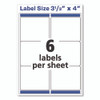 White Shipping Labels-Bulk Packs, Inkjet/Laser Printers, 3.33 x 4, White, 6/Sheet, 250 Sheets/Box