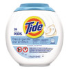 PODS Laundry Detergent, HE Compatible, Free and Gentle, 63 oz Tub, 76 Pacs/Tub