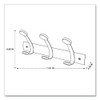 Wooden Coat Hook, Three Wood Peg Wall Rack, Brown/Silver, 45 lb Capacity