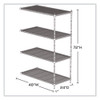 Industrial Add-On Unit, Four-Shelf, 48w x 24d x 72h, Steel, Black