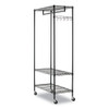 Wire Shelving Garment Rack, 40 Garments, 48w x 18d x 75h, Black
