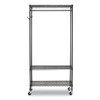Wire Shelving Garment Rack, 40 Garments, 48w x 18d x 75h, Black